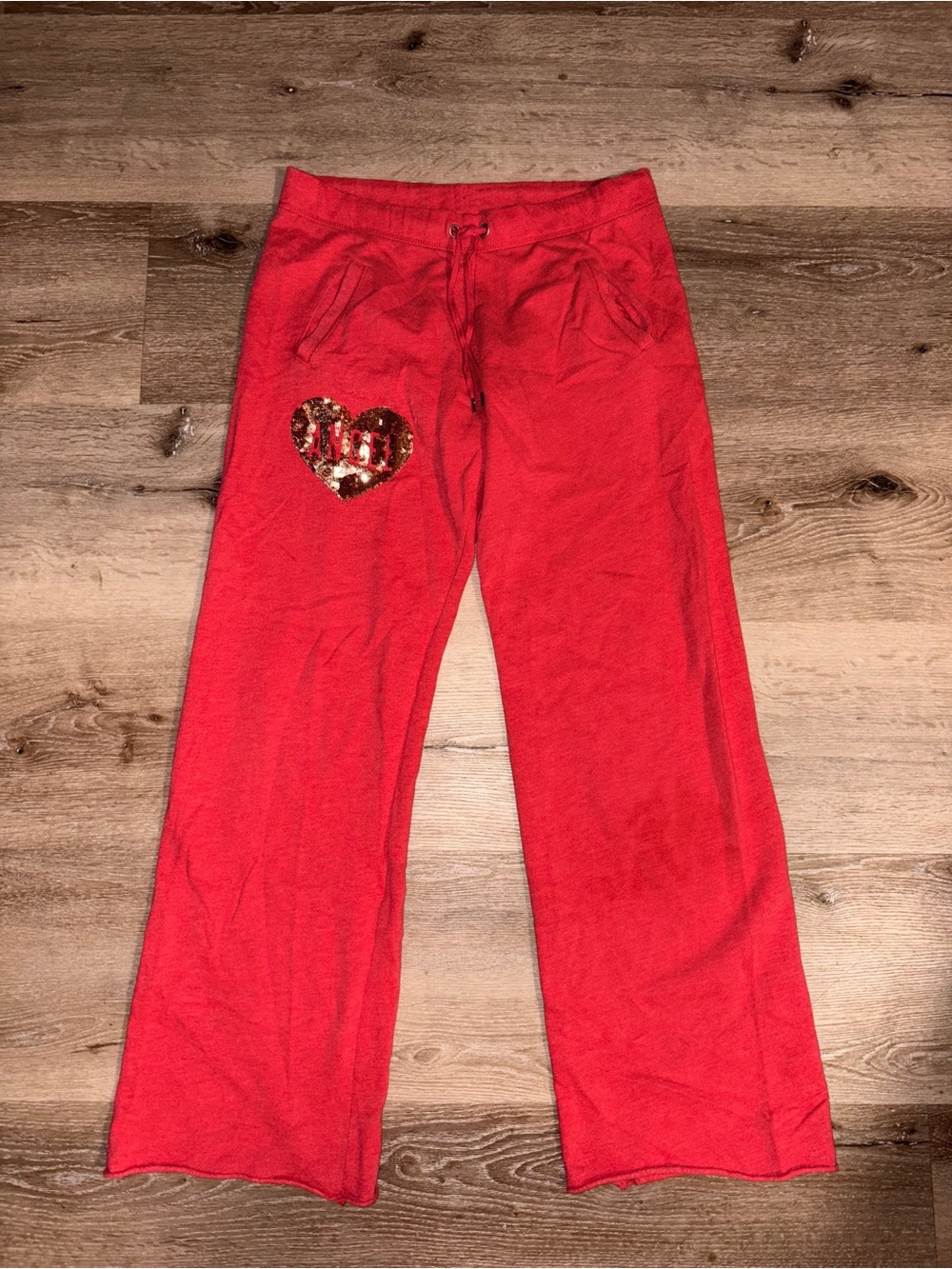 Victoria's Secret BLING Vintage Red Fleece Lounge Pants